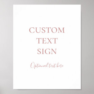 Simple Elegant Rose Gold Cards & Gifts Custom Sign