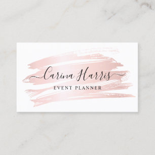 Simple Elegant Rose Gold Foil Event Planner Business Card