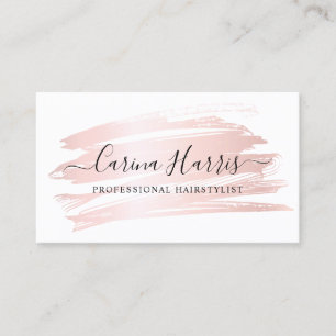 Simple Elegant Rose Gold Foil Hair Business Card