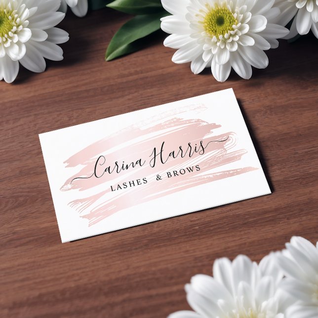 Simple Elegant Rose Gold Foil Lashes and Brows Business Card (Creator Uploaded)