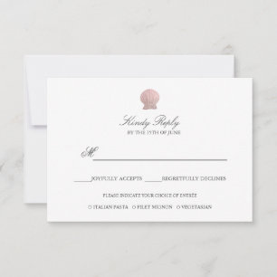 Simple Elegant Rose Gold Foil Seashell menu option