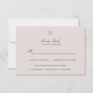 Simple Elegant Rose Gold Foil Starfish menu option