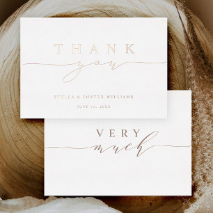 Simple & Elegant Rose Gold Foil Thank You Card 