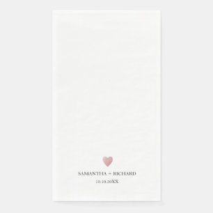 Simple Elegant Rose Gold Heart Wedding   Napkin