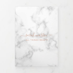 Simple Elegant Rose Gold Marble Trifold Brochure