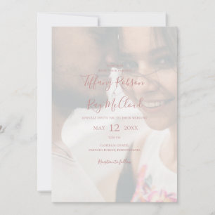Simple Elegant Rose Gold Photo Casual Wedding Invitation