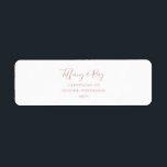 Simple Elegant Rose Gold Return Address Label<br><div class="desc">This simple elegant rose gold return address label is perfect for your classic modern minimalist rose gold wedding. Design features classic vintage minimal chic contemporary blush gold font and delicate romantic formal calligraphy. It's excellent for spring, summer, fall, or winter luxury weddings. Keep it as is, or choose to personalise...</div>