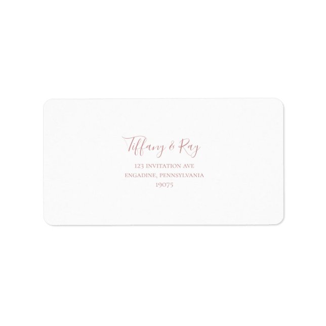 Simple Elegant Rose Gold RSVP Address Labels (Front)