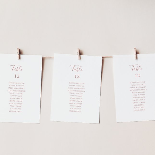 Simple Elegant Rose Gold Table Seating Chart (Creator Uploaded)