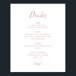 Simple Elegant Rose Gold Wedding Drinks Menu Sign<br><div class="desc">This simple elegant rose gold wedding drinks menu sign is perfect for your classic modern minimalist rose gold wedding. Design features classic vintage minimal chic contemporary blush gold font and delicate romantic formal calligraphy. It's excellent for spring, summer, fall, or winter luxury weddings. Keep it as is, or choose to...</div>