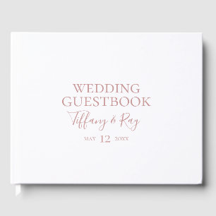 Simple Elegant Rose Gold Wedding Guest Book