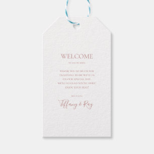 Simple Elegant Rose Gold Wedding Welcome Gift Tags