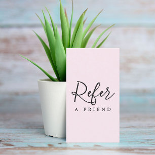 Simple Elegant Rose White Black Referral Card