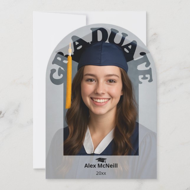 Simple Elegant Round Photo Graduation Invitation (Front)