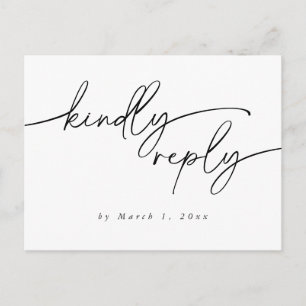 Simple Elegant RSVP Postcard 