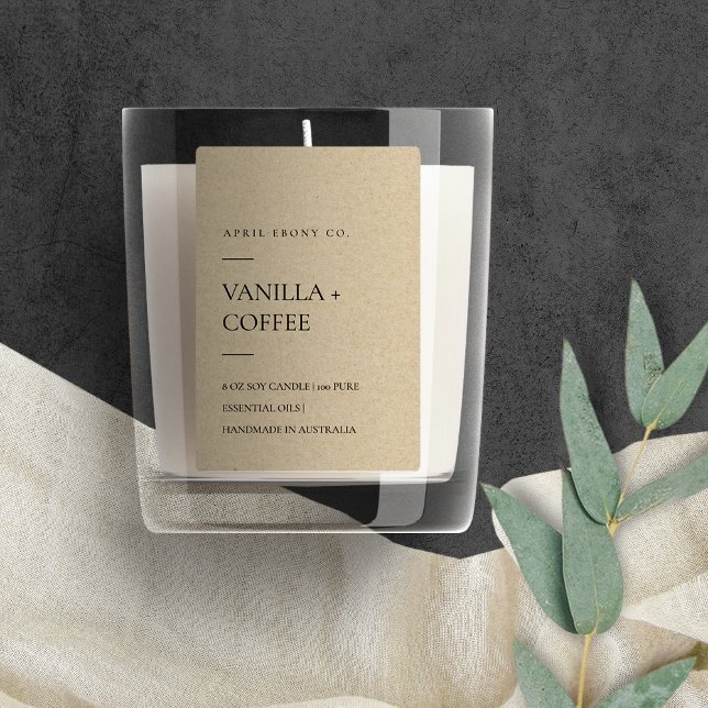 SIMPLE ELEGANT RUSTIC KRAFT MINIMAL MODERN CANDLE FOOD LABEL (Creator Uploaded)