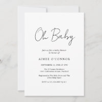 Simple Elegant Rustic Script Modern Baby Shower