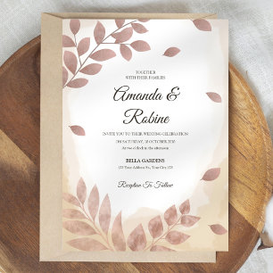 Simple Elegant Rustic Wedding Invitation