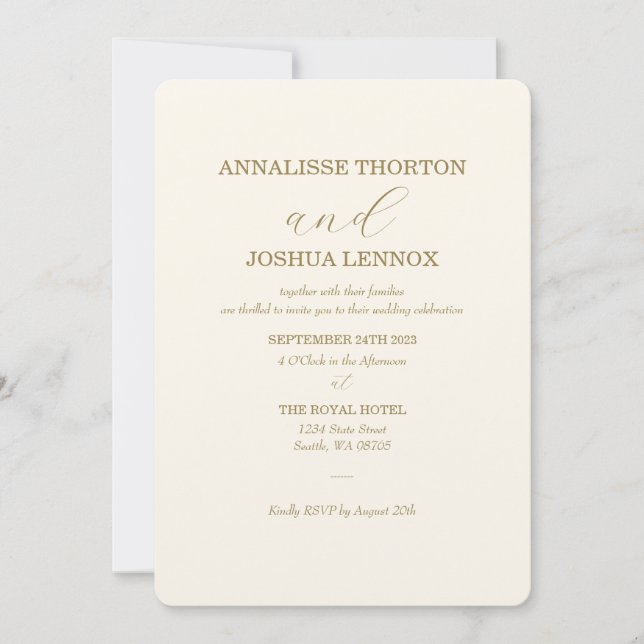 Simple, Elegant, Rustic Wedding Invitation (Front)