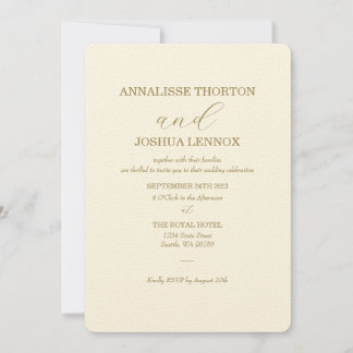 Simple, Elegant, Rustic Wedding Invitation