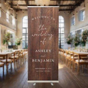 Simple Elegant Rustic Wedding Welcome Retractable Banner