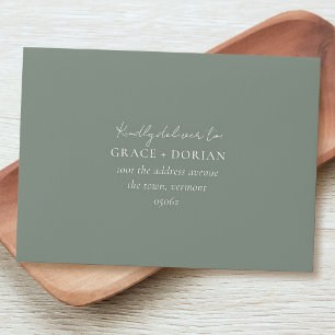 Simple Elegant Sage Green Address RSVP Wedding Envelope