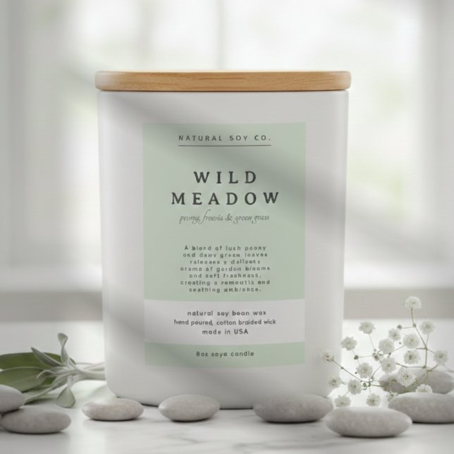 Simple Elegant Sage Green Minimal Candle Label (Simple Elegant Sage Green Minimal Candle Label)