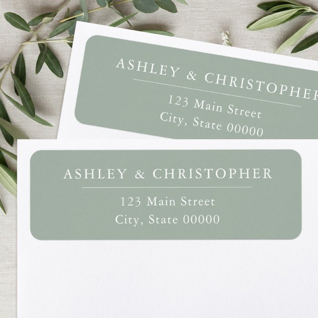 Simple Elegant Sage Green Wedding Return Address (Creator Uploaded)