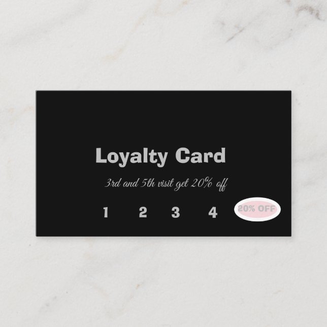 Simple Elegant Salon Beauty Customer Loyalty Card (Front)