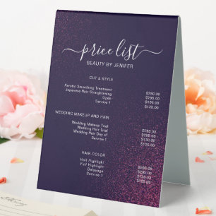 Simple Elegant Salon Price List