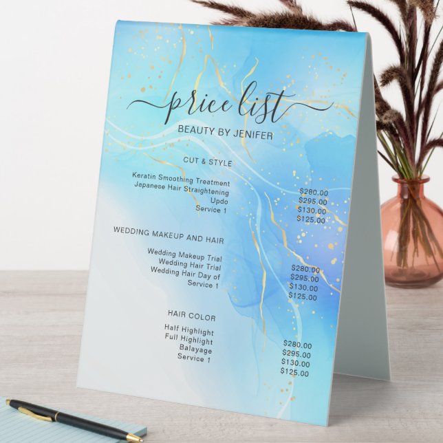 Simple Elegant Salon Price List (In SItu (Table))