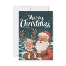 Simple Elegant Santa and Mrs. Clause Thank You