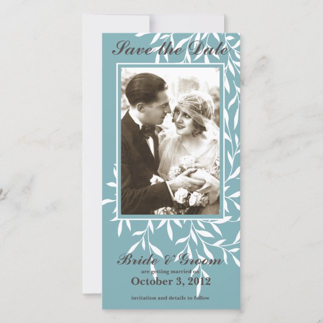 Simple Elegant Save the Date Photo Card (Front)