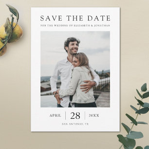 Simple Elegant Save the Date Photo Card Template