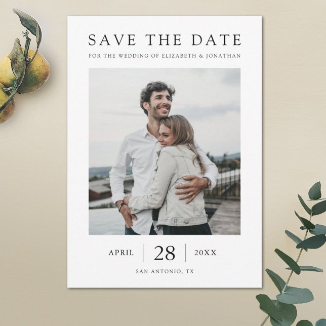 Simple Elegant Save the Date Photo Card Template (Creator Uploaded)