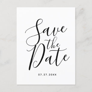 Simple Elegant Save The Date Wedding Postcard