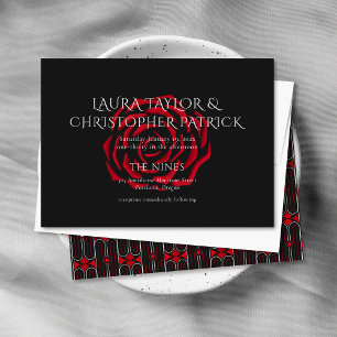Simple Elegant Scarlet Rose Invitation