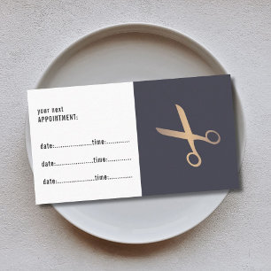 Simple Elegant Scissors Hair Appointment Card