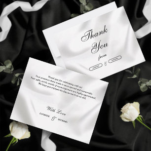 Simple Elegant Script Black and White Custom  Thank You Card