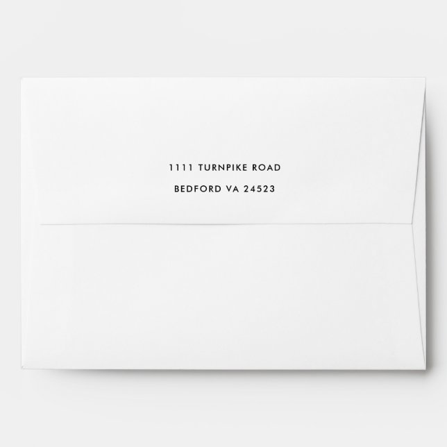 Simple Elegant Script Black & White Kraft Address Envelope (Back (Top Flap))