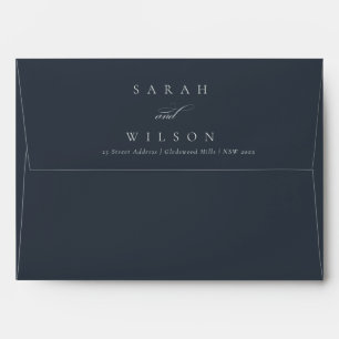 Simple Elegant Script Black & White Kraft Wedding Envelope