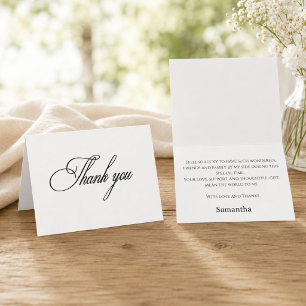 Simple Elegant Script Bridal Shower Thank You Card