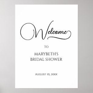 Simple Elegant Script Bridal Shower Welcome Poster