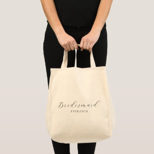 Simple Elegant Script Bridesmaid Personalised Name Tote Bag