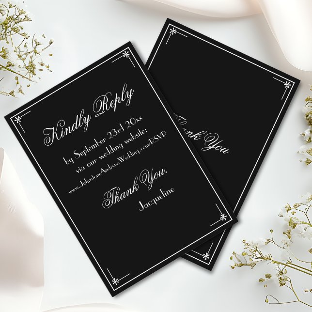  Simple elegant script chic wedding website RSVP  Enclosure Card (Simple, Elegant Script, Chic Wedding - Website RSVP Enclosure Cards,)