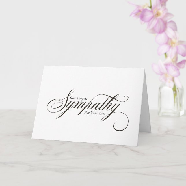 Simple Elegant Script Condolence Sympathy Card (Orchid)