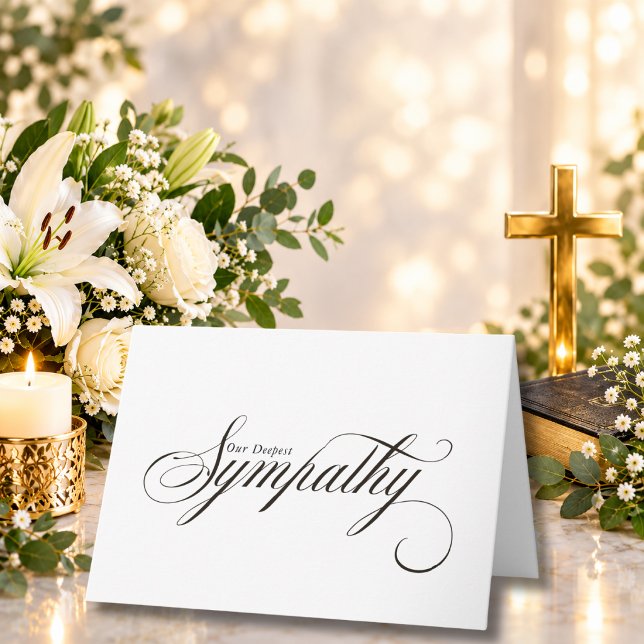 Simple Elegant Script Condolence Sympathy Card (Creator Uploaded)