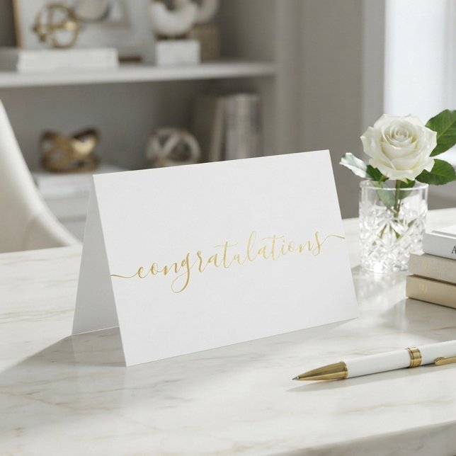 Simple Elegant Script Congratulations Foil Card (Creator Uploaded)