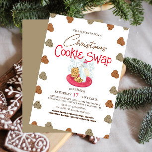 Simple Elegant Script Cookie swap Christmas Party  Invitation