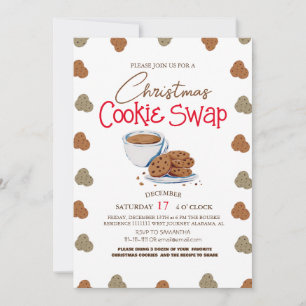 Simple Elegant Script Cookie swap Christmas Party  Invitation